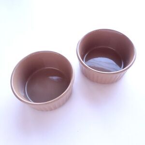Mason Cash Ramekin Set Lot of 2 Brown Portugal 3.25 x 1.5" Souffle Custard Dish